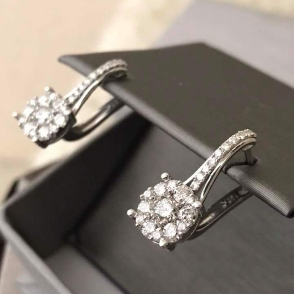 14K White Gold Diamond Earrings